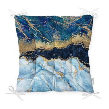 Sedák na stoličku Minimalist Cushion Covers Blue Marble, 40 x 40 cm