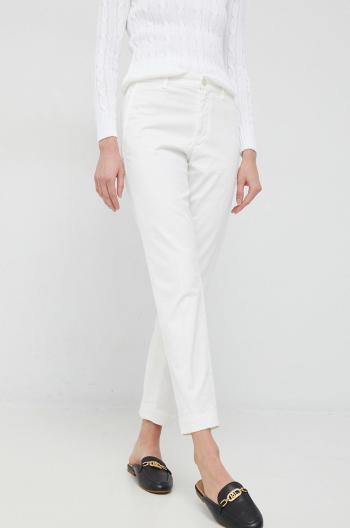 Nohavice Polo Ralph Lauren dámske, béžová farba, rovné, vysoký pás