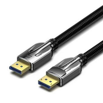 Vention Cotton Braided DP 2.0 Male to Male 8K HD Cable 2 m Black Zinc Alloy Type (HGABH)