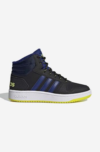 Detské tenisky adidas Hoops Mid 2.0 K čierna farba