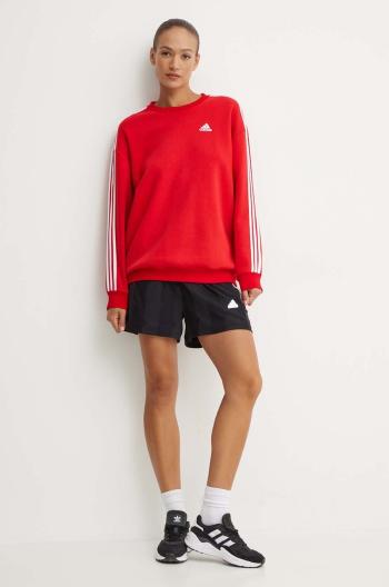 Mikina adidas Essentials dámska, červená farba, s nášivkou, IY1734