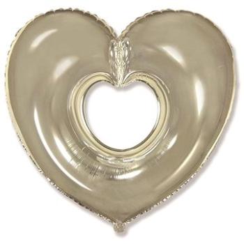 Balón fóliový srdce strieborné 90 cm (8595596313532)