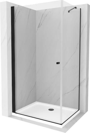 MEXEN/S - Pretória sprchovací kút 70x80 cm, transparent, čierna + sprchová vanička vrátane sifónu 852-070-080-70-00-4010B