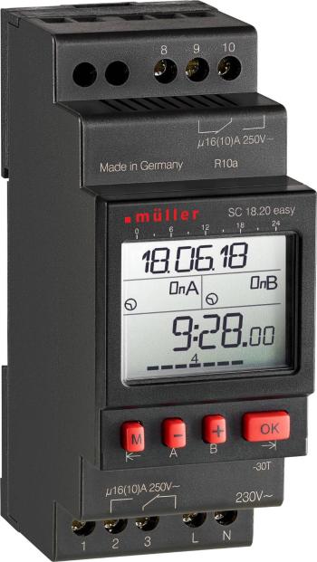 Müller SC 18.20 easy 230V 50-60Hz časovač na DIN lištu  230 V/AC 16 A/250 V