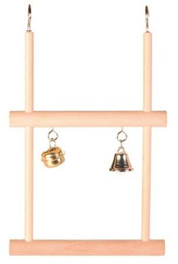 Trixie Swinging trapeze, double, with bell, wood, 12 × 20 cm