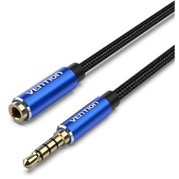 Vention Cotton Braided TRRS 3.5 mm Male to 3.5 mm Female Audio Extension 2 m Blue Aluminum Alloy Typ (BHCLH)