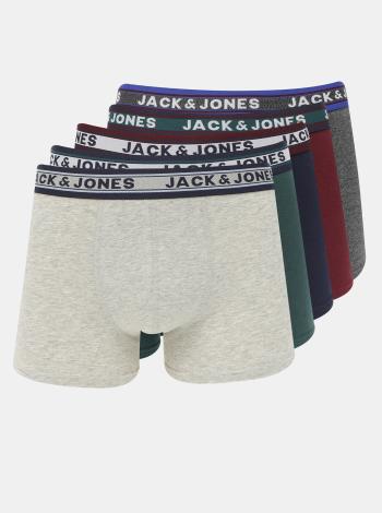 Sada piatich boxeriek v zelenej a šedej farbe Jack & Jones Oliver