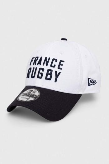 Bavlnená šiltovka New Era biela farba, s nášivkou, FRENCH FEDERATION OF RUGBY