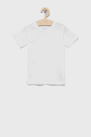 Detské bavlnené tričko Hype biela farba, jednofarebný