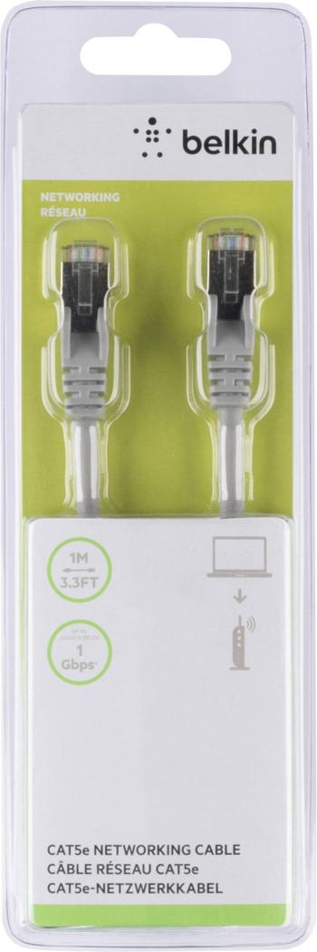 Belkin A3L793BT01M-H-S RJ45 sieťové káble, prepojovacie káble CAT 5e S/FTP 1.00 m sivá s ochranou 1 ks