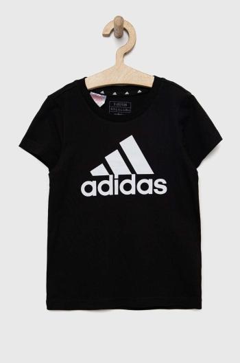 Detské bavlnené tričko adidas G BL čierna farba