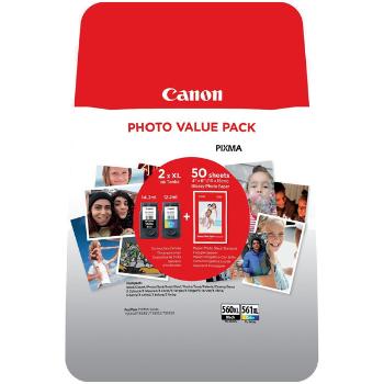 MultiPack CANON PG-560-XL - originálna cartridge, čierna + farebná, 300 strán multipack