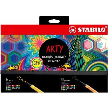 STABILO ARTY – 68 ks – jemné linery a prémiové vláknové fixky (4006381590402)