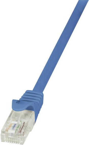 LogiLink CP2036U RJ45 sieťové káble, prepojovacie káble CAT 6 U/UTP 1.00 m modrá s ochranou 1 ks