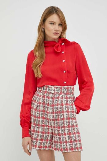 Košeľa Custommade Delta dámska, červená farba, regular, so stojačikom