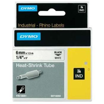 Dymo Rhino 18051, S0718260, 6mm x 1,5m čierna tlač / biely podklad, originálna páska