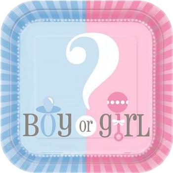 Talíře gender reveal girl or boy - holka nebo kluk 17cm, 8ks (11179473847)