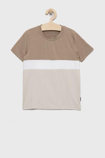 Detské tričko Abercrombie & Fitch béžová farba, jednofarebný