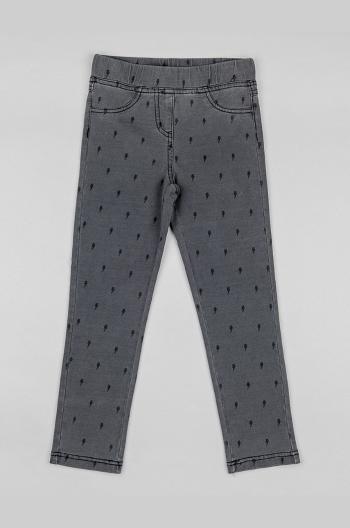 Detské nohavice zippy šedá farba, vzorované