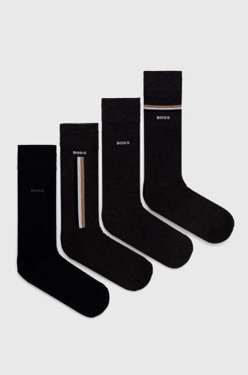Ponožky BOSS 4-pak pánske, šedá farba