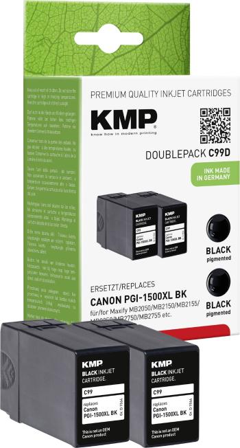 KMP Ink náhradný Canon PGI-1500XL BK kompatibilná Dual čierna C99D 1564,0021