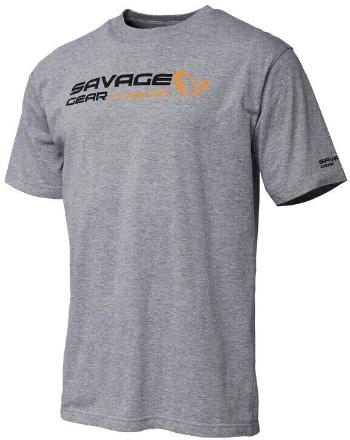 Savage Gear Tričko Signature Logo T-Shirt Grey Melange Grey Melange S