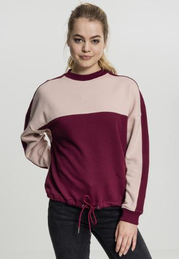 Urban Classics Ladies Oversize 2-Tone Stripe Crew port/light rose - XS