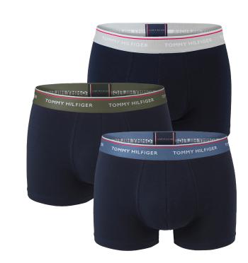 TOMMY HILFIGER - boxerky 3PACK premium essentials dark with iron blue & military color waist - limitovaná edícia-XL (101-111 cm)