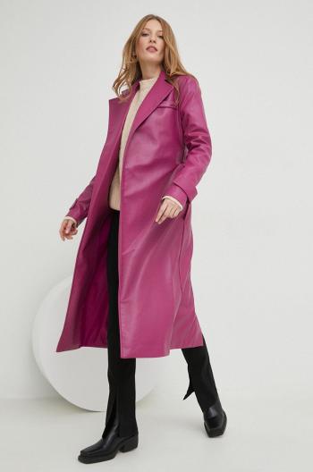 Kabát Answear Lab X limitovaná kolekcia SISTERHOOD dámsky, ružová farba, prechodný, bez zapínania