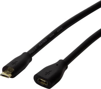 LogiLink #####USB-Kabel USB 2.0 #####USB-Micro-B Stecker, #####USB-Micro-B Buchse 5.00 m čierna