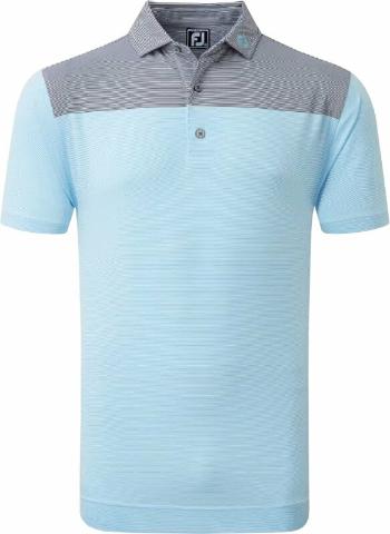 Footjoy End-On-End Block Mens Polo Shirt White/True Blue/Navy L