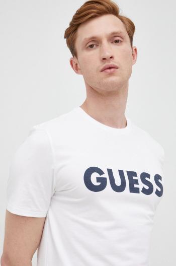 Tričko Guess pánske, biela farba, s potlačou