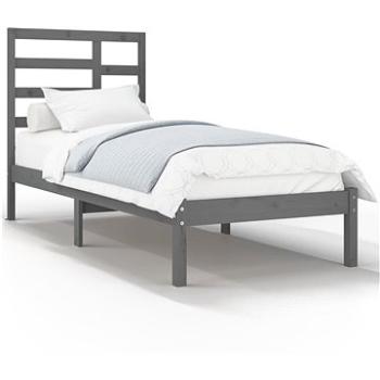 Rám postele sivý masívne drevo 90 × 190 cm Single, 3105762