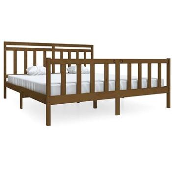 Rám postele medovo hnedý masívne drevo 180×200 cm Super King, 3100976