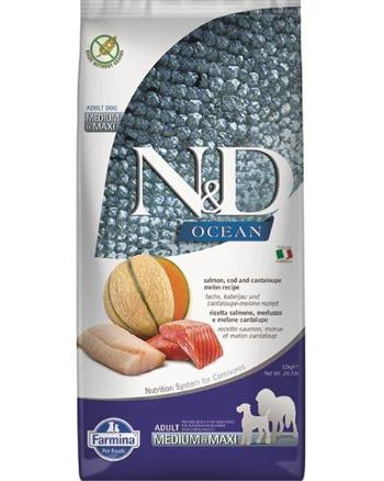 Farmina N&D dog OCEAN (GF) adult medium & maxi, salmon, cod & cantaloupe melon 12kg