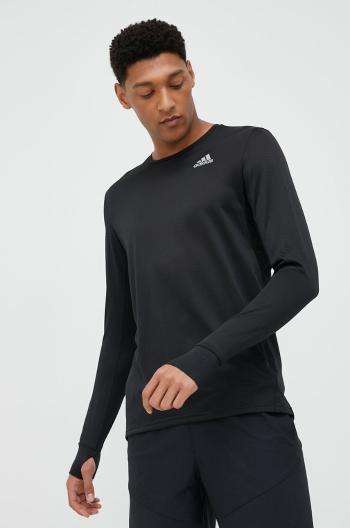 Bežecké tričko s dlhým rukávom adidas Performance Own The Run čierna farba, jednofarebné