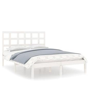 Rám postele biely masívne drevo 140 × 190 cm, 3105451