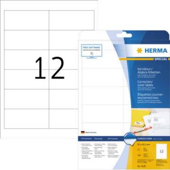 Herma 4228 etikety (A4) 97 x 42.3 mm papier, matný  biela 300 ks permanentné korekčné etikety