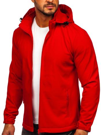 Červená pánska softshellová prechodná bunda Bolf HH017