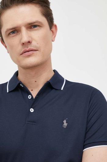 Polo tričko Polo Ralph Lauren pánske, tmavomodrá farba, s nášivkou