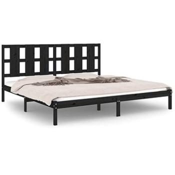 Rám postele čierny masívne drevo 180 × 200 cm Super King, 3105619