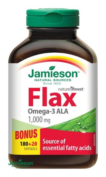 Jamieson Flax Omega - 3 ALA 1000mg 200tbl