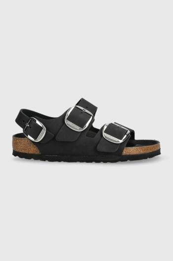 Kožené sandále Birkenstock Milano dámske, čierna farba