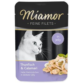 Kapsička MIAMOR Feine Filets tuňák + kalamáry v želé - KARTON (24ks) 100 g