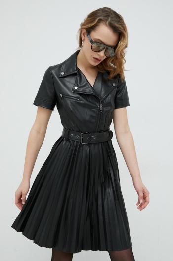 Šaty Guess čierna farba, mini, áčkový strih
