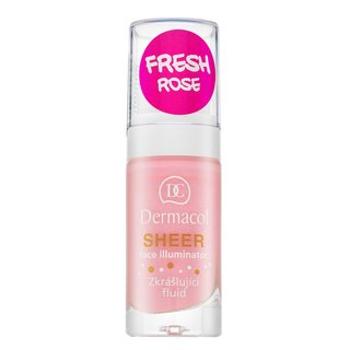 Dermacol Sheer Face Illuminator Fresh Rose skrášľujúci fluid pre zjednotenú a rozjasnenú pleť 15 ml