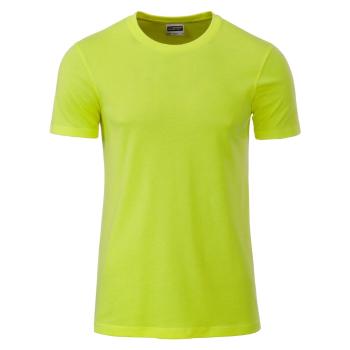 James & Nicholson Klasické pánske tričko z biobavlny 8008 - Žlto-zelená | XXXL