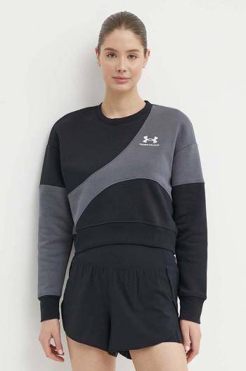 Tepláková mikina Under Armour Essential čierna farba, vzorovaná