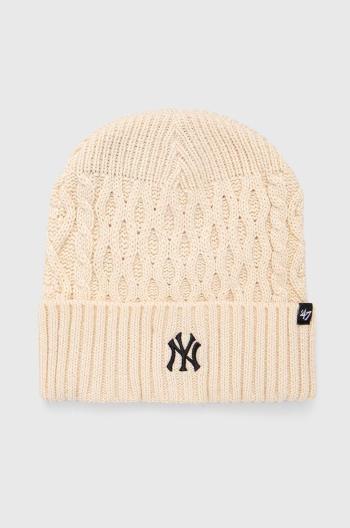 Čiapka 47 brand MLB New York Yankees béžová farba