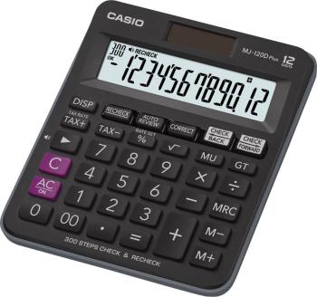 Casio MJ-120DPLUS stolná kalkulačka čierna Displej (počet miest): 12 solárny pohon, na batérie (š x v x h) 126.5 x 28.6